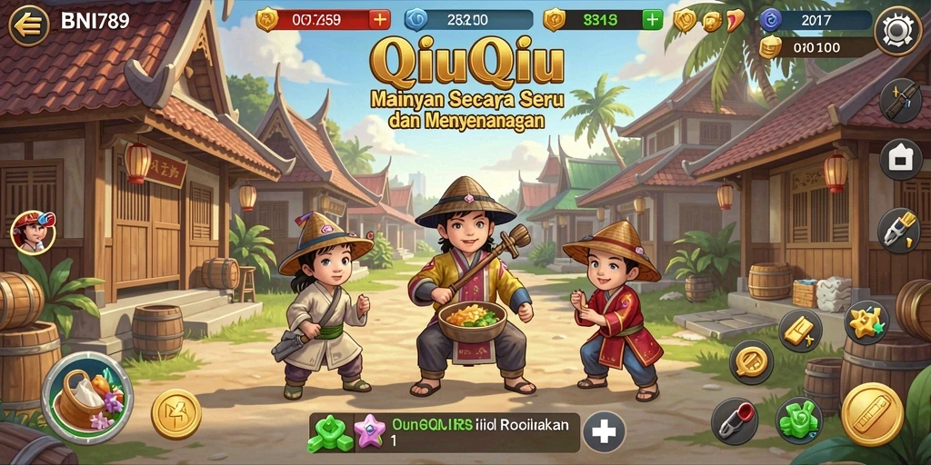 Tampilan gameplay menarik dari BNI789 yang menyajikan QiuQiu.