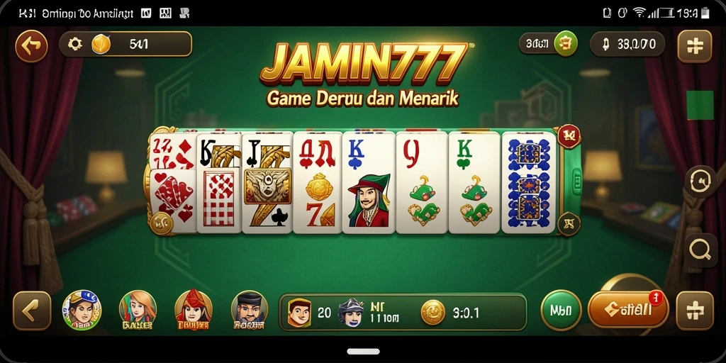 Tampilan gameplay seru dalam permainan Domino JAMIN777.