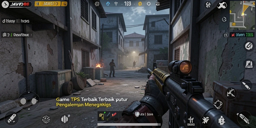 Tangkapan layar gameplay dari JAVO88 menampilkan aksi TPS yang mendebarkan.
