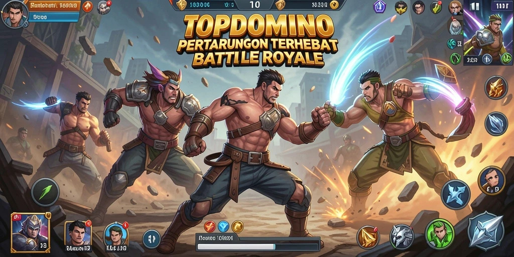 Tampilan menegangkan dari gameplay Battle Royale di TOPDOMINO.